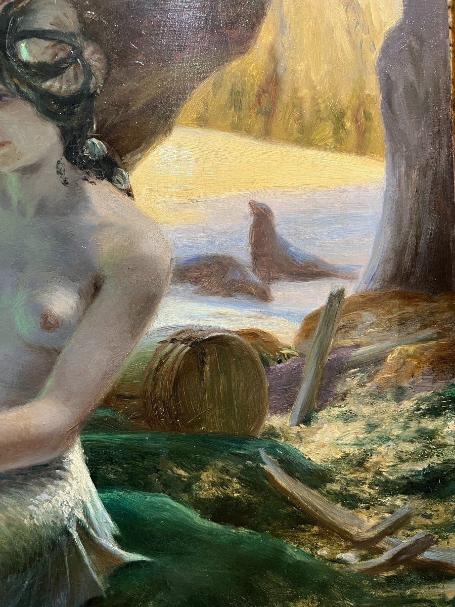 Georges Marie Girardot (1856-1914) - Mermaid In The Mirror, 1911-photo-1