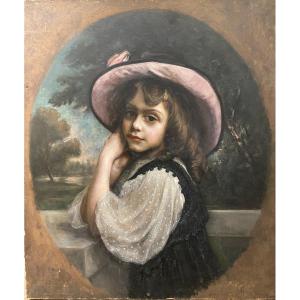 Charles Henri Willems (1865- ?) - Portrait d&#039;Enfant, 1908