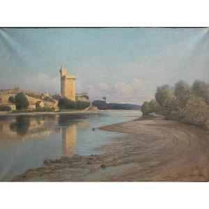 Johannes Son (1859-1942) - The Philippe Le Bel Tower - Villeneuve Lès Avignon, Circa 1900