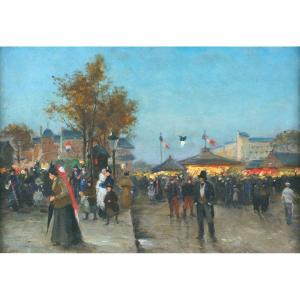 Louis Abel-truchet (1857-1918) - The Kermesse In Paris, Circa 1890-1900 - Attributed To