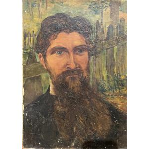 Ecole Française De La Fin Du 19ème Siècle - Portrait d'Homme - Le Philosophe La Fresnay