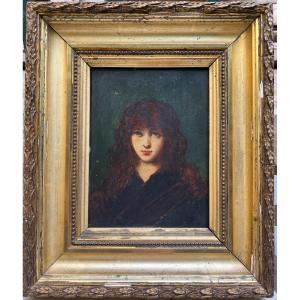 French School Of The End Of The 19th Century - Portrait Of A Young Woman. Sign