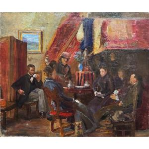 French Impressionist School - Afternoon Mondain, Circa 1890