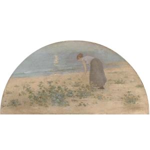 Lucien Hector Monod  (paris, 1867 &ndash; Cannes, 1957) - Projet, Le Ramassage Des Chardons, 1892