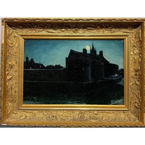 French School From The End Of The 19th Century - Night - In Moonlight, Circa 1900 / Signed