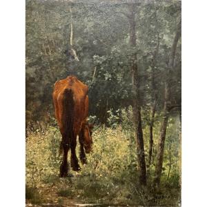 Jean-richard Goubie (1842-1899) - Horse In The Woods, 1877
