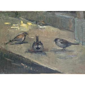 French Impressionist School From The End Of The 19th Century - Birds In The City