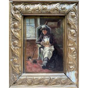 French Impressionist School - Maid Reading, Circa 1890