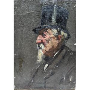French Impressionist School - Man In Top Hat