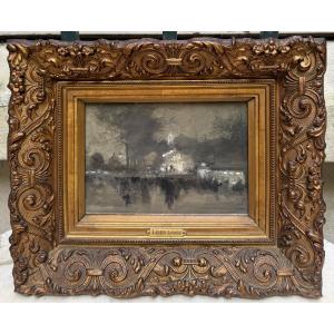 Luigi Loir (1845-1916) - Paris, La Nuit Vers Le Grand Palais, Circa 1900