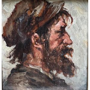French School Of The Late 19th Century - Portrait Of A Man In Profile, Circa 1890