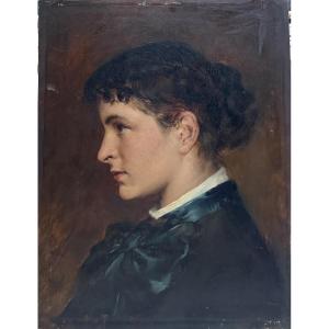 Charles Pirmez (19th-20th Centuries) - Portrait Of A Young Woman, 1886