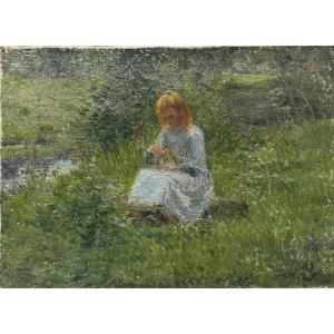 Victor Lecomte (1856-1920) - Normandy, Little Girl At Longueil, 1908