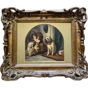 Alexandre Gabriel DECAMPS (1803-1860) - Le conseil des chiens