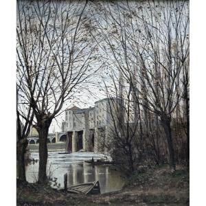 Edouard Daliphard (1833-1877) - Mills On The Seine, 1864