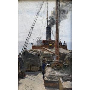 Siebe Johannes TEN CATE (1858-1908) Sur le bateau vapeur, circa 1880