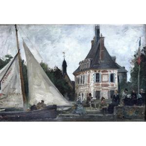 Jules-arsène Garnier (1847–1889) — Normandy, On The Quays Of Anneville, 1877