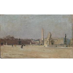 Edmond Yarz (1845-1920) - Paris, Place de la Concorde, circa 1880