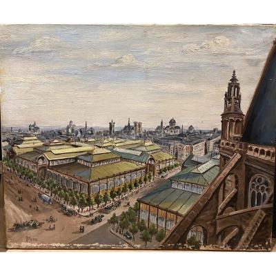French School Early 20th Century - Les Halles Baltard - Signed
