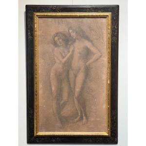 Armand Point (1860-1932) -  Deux Gr&acirc;ces - Dessin Symboliste