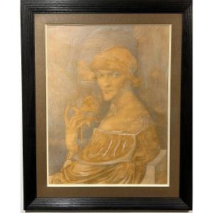 Leonard SARLUIS (1874-1949) -  Androgyne &agrave; La Rose, 1911