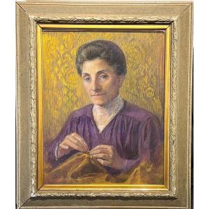 Impressionist School From The End Of The 19th Century - Woman At Sewing