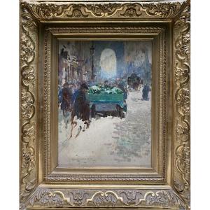 Jules Adler (1865-1952) - In The Faubourg Saint Denis (preparatory Study), 1895