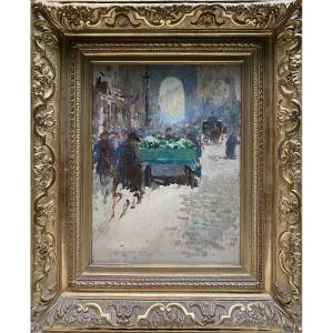 Jules Adler (1865-1952) - Au Faubourg Saint Denis (etude Pr&eacute;paratoire) , 1895