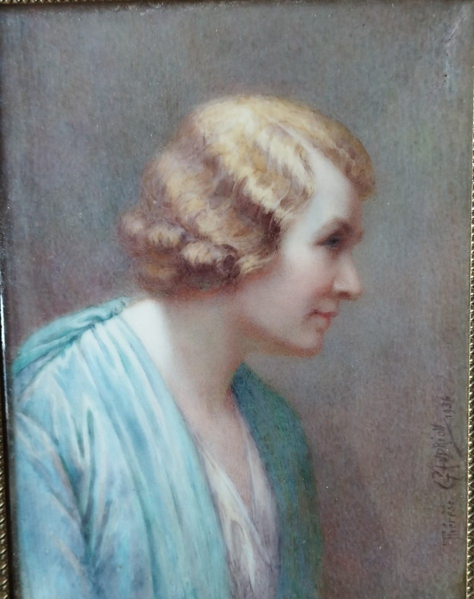 Miniature On Ivory Signed 