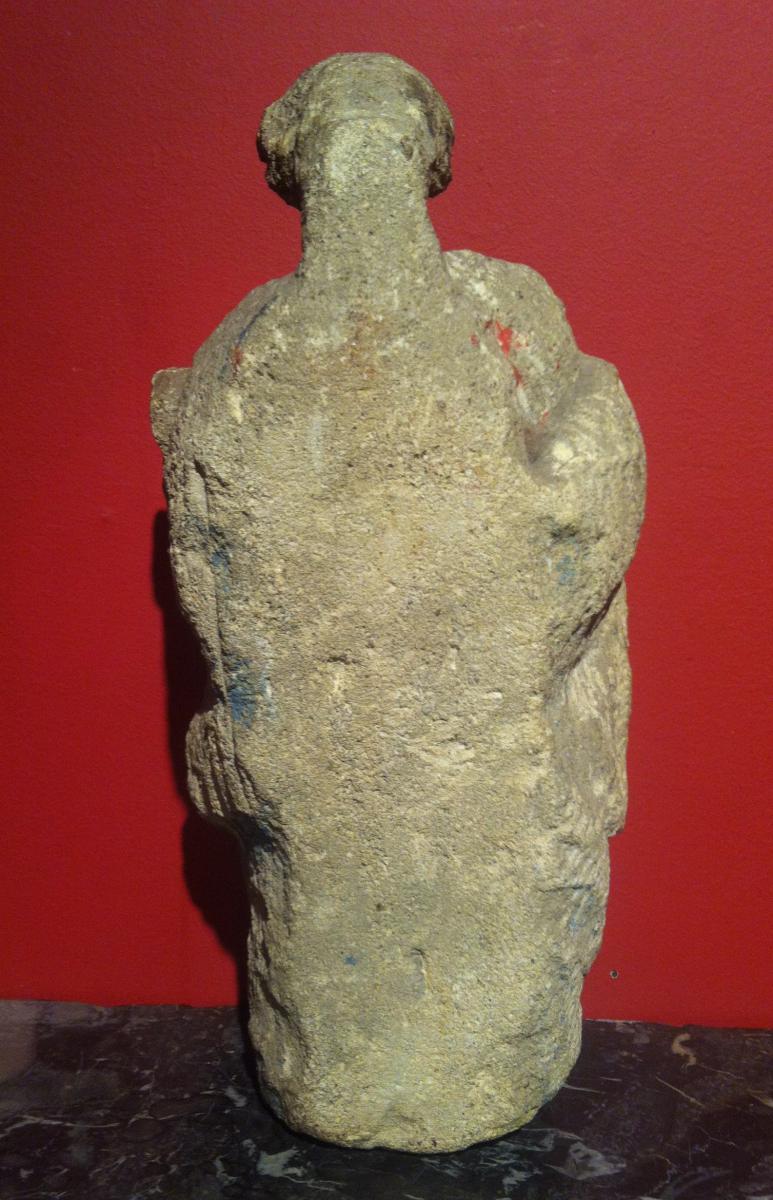 Virgin And Child Carved Stone.-photo-2