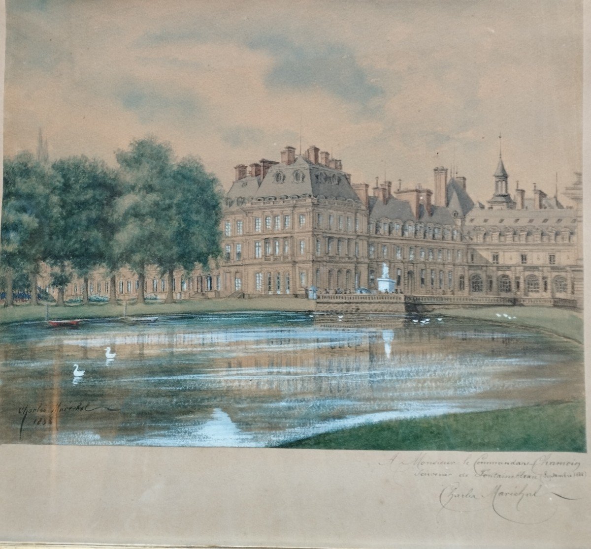 Fontainebleau Charles Maréchal 1888 Ink And Watercolor-photo-2