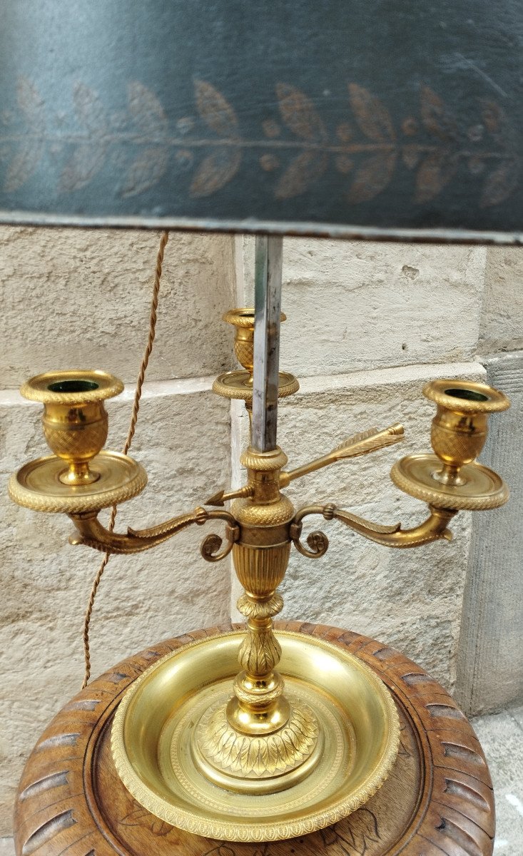 Bouillotte Lamp In Bronze Restoration Period-photo-2
