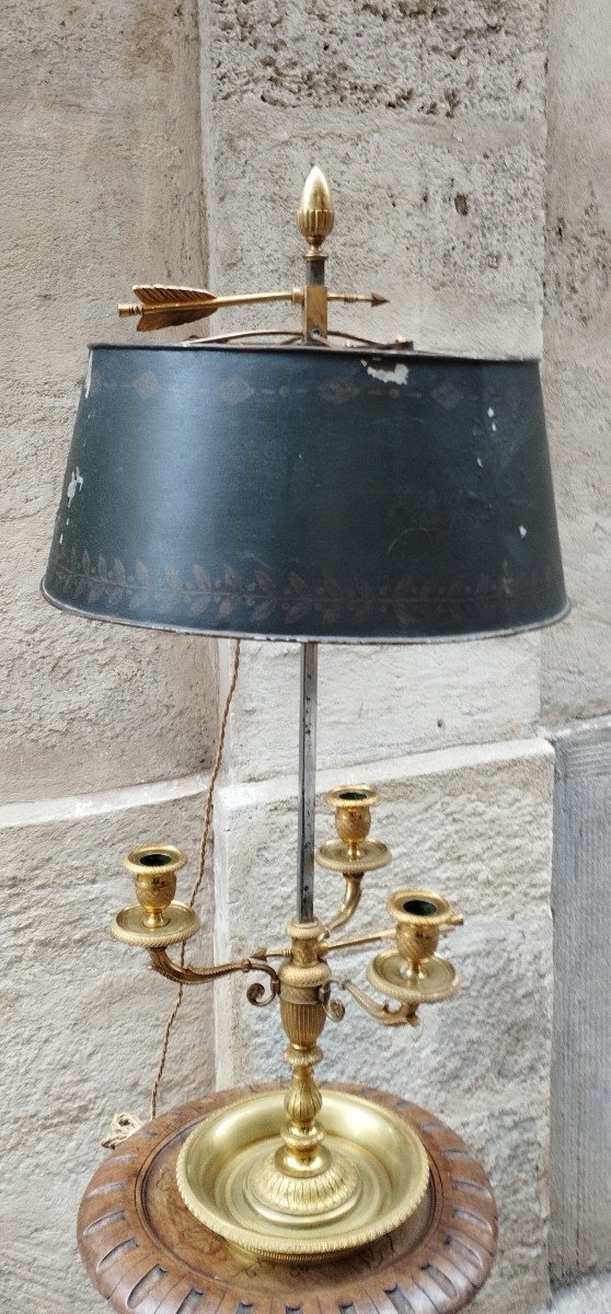 Bouillotte Lamp In Bronze Restoration Period-photo-1