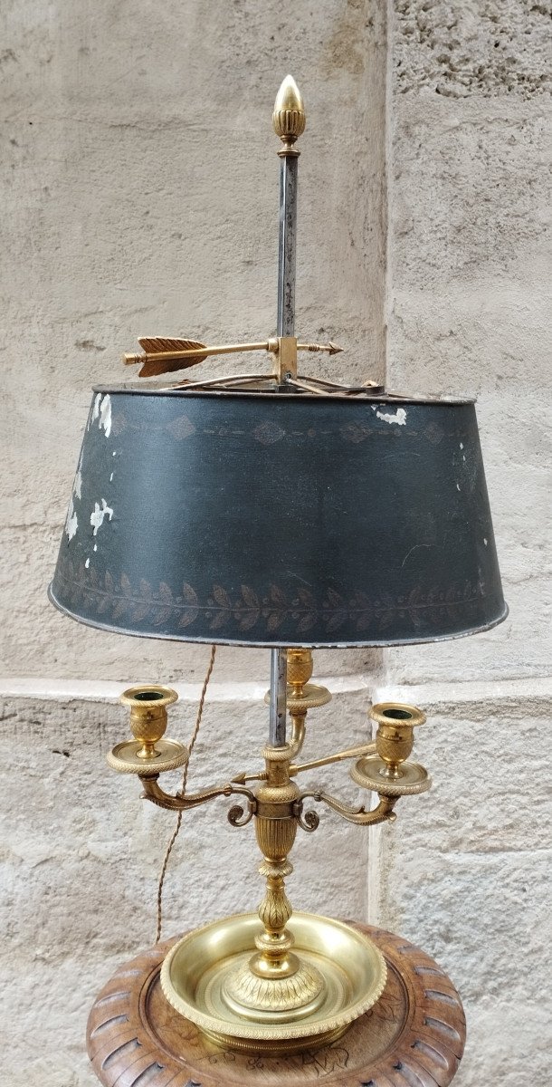 Bouillotte Lamp In Bronze Restoration Period