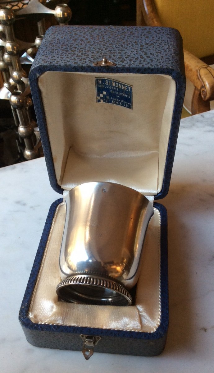 Baptism Goblet Or Timpani In Sterling Silver Nineteenth-photo-2