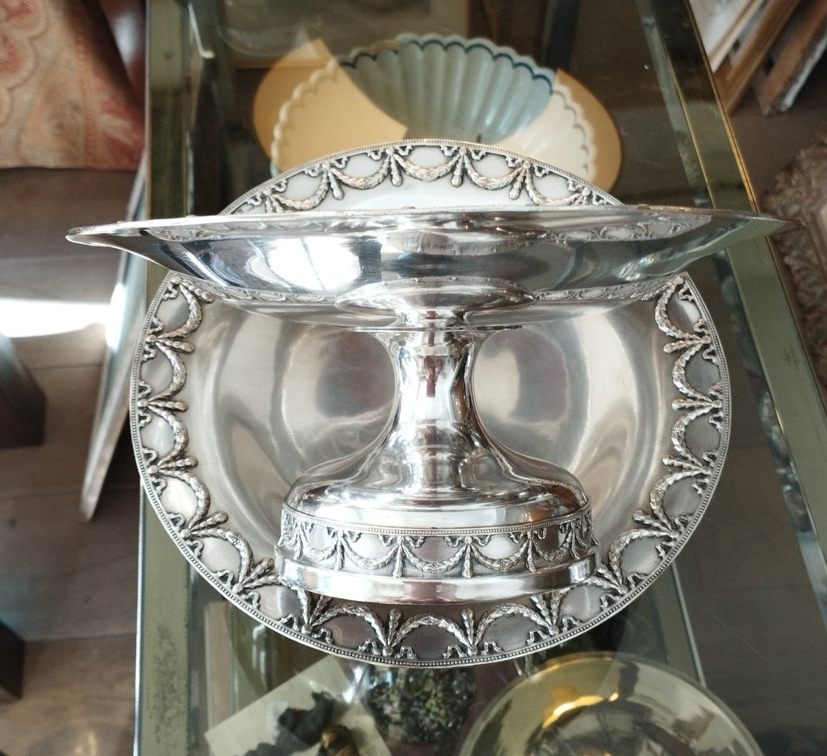 2 Cups On Feet In Silver Metal Goldsmith Rossier-photo-2