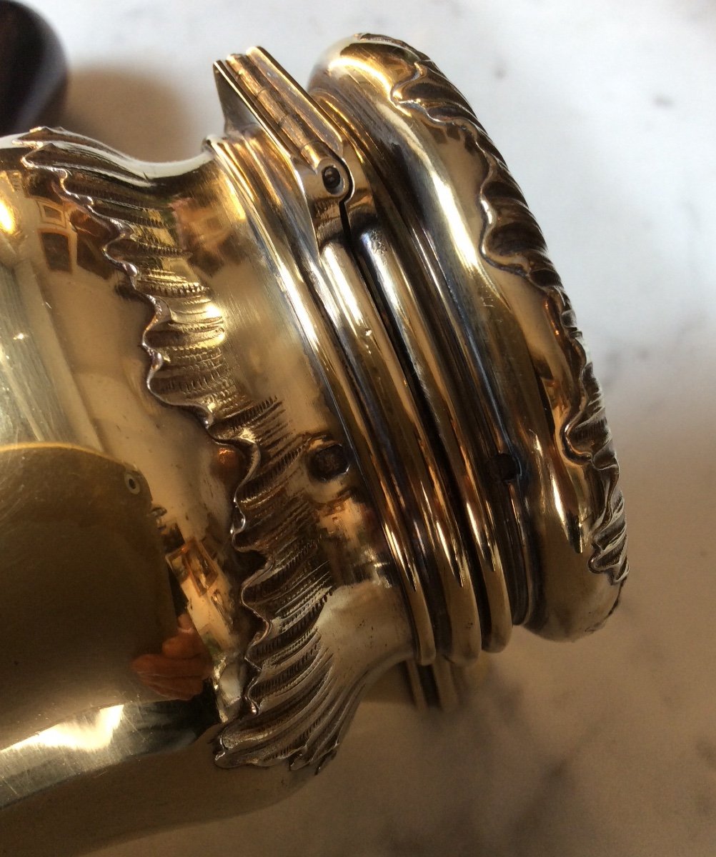 Chocolate Jug In Sterling Silver And Vermeil XIXth-photo-5