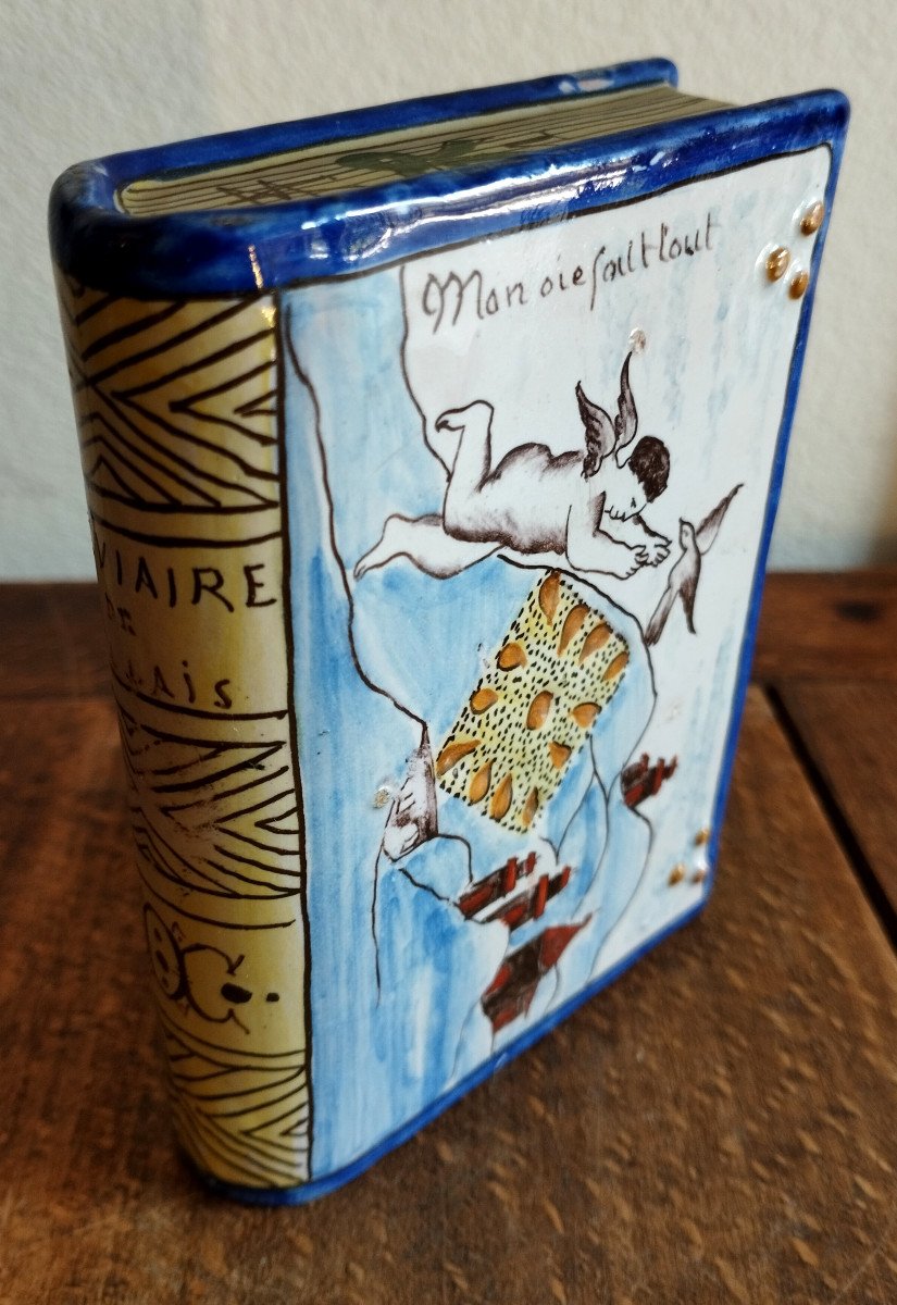 "Bréviaire de Rabelais" Secouette  a tabac en faïence A .Montagnon Nevers  XIX