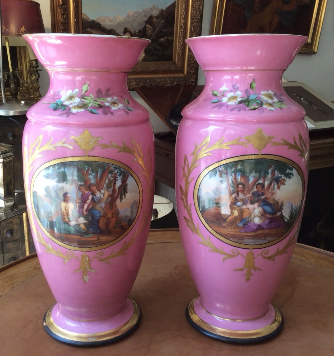 Pair Of XIXth Paris Porcelain Vases-photo-5