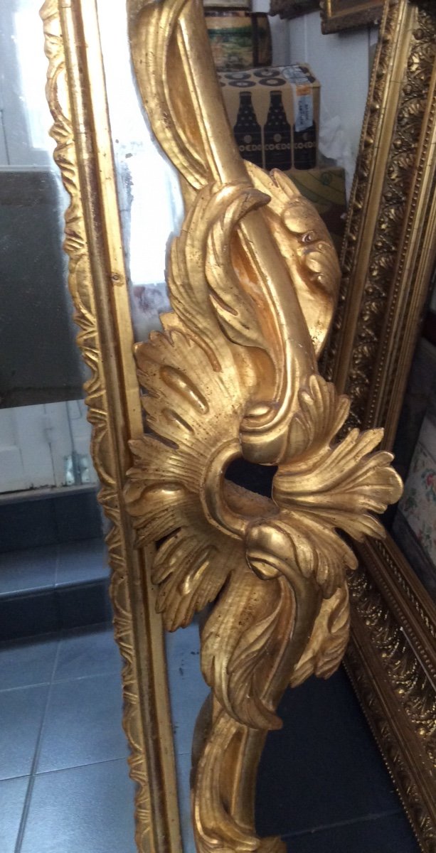 18th Century Louis XV Style Gilded Wood Mirror-photo-1