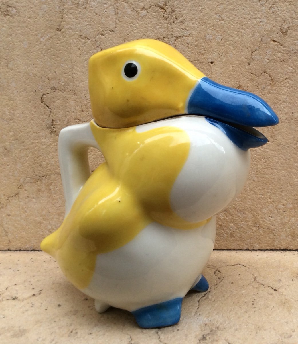 Porcelain “duck” Pitcher By édouard Marcel Sandoz, Limoges-photo-4