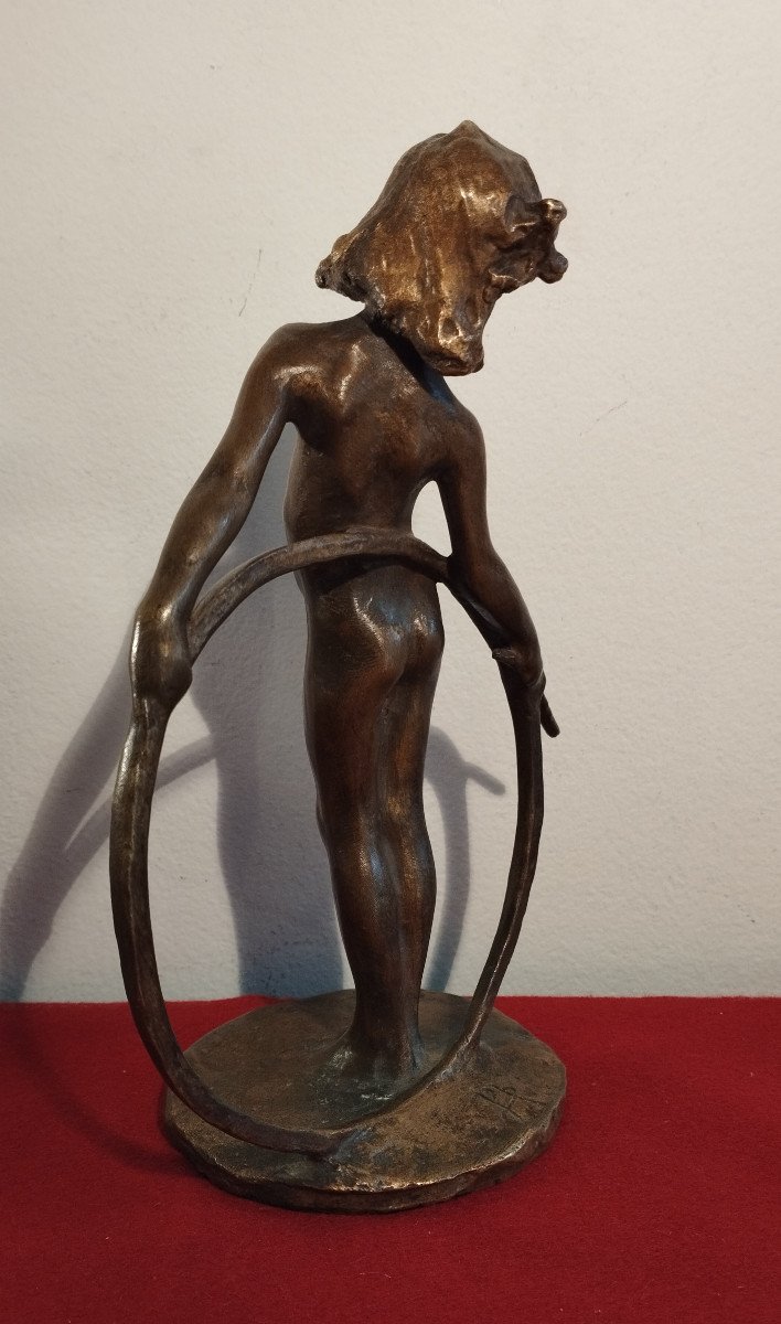 Hoetger Bernhard Bronze The Child With The Hoop-photo-3