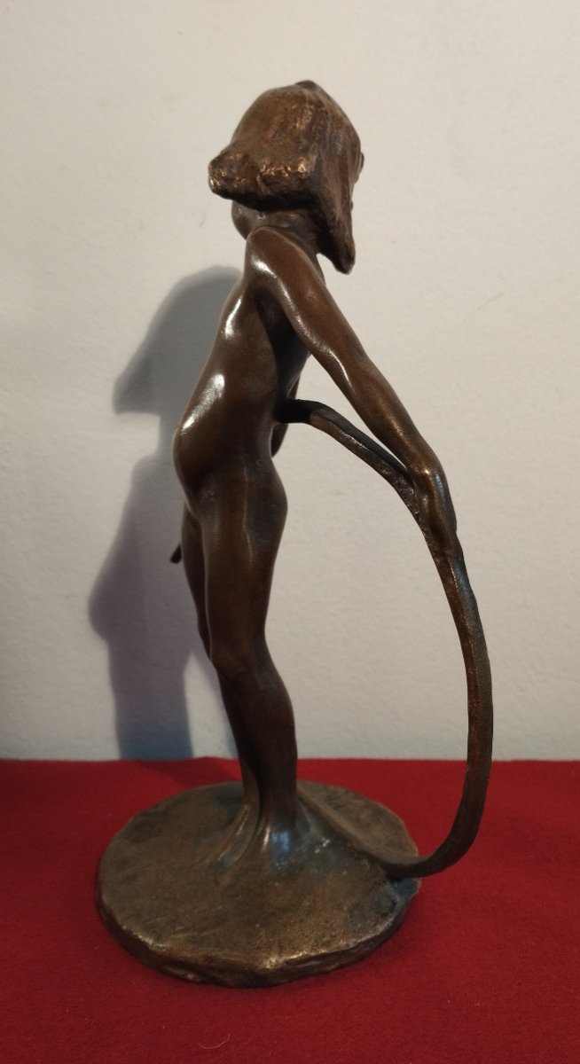 Hoetger Bernhard Bronze The Child With The Hoop-photo-4