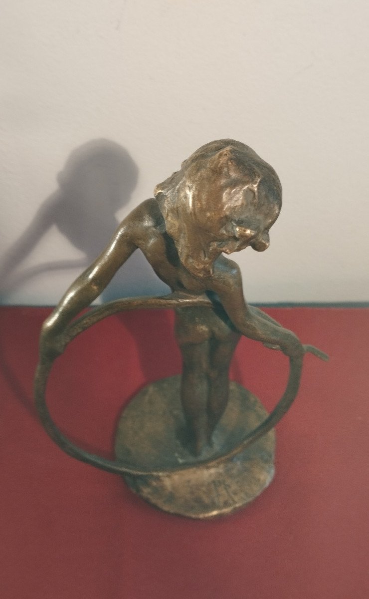 Hoetger Bernhard Bronze The Child With The Hoop-photo-2