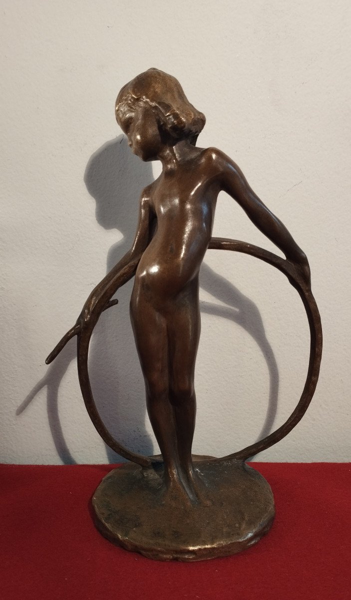 Hoetger Bernhard Bronze The Child With The Hoop