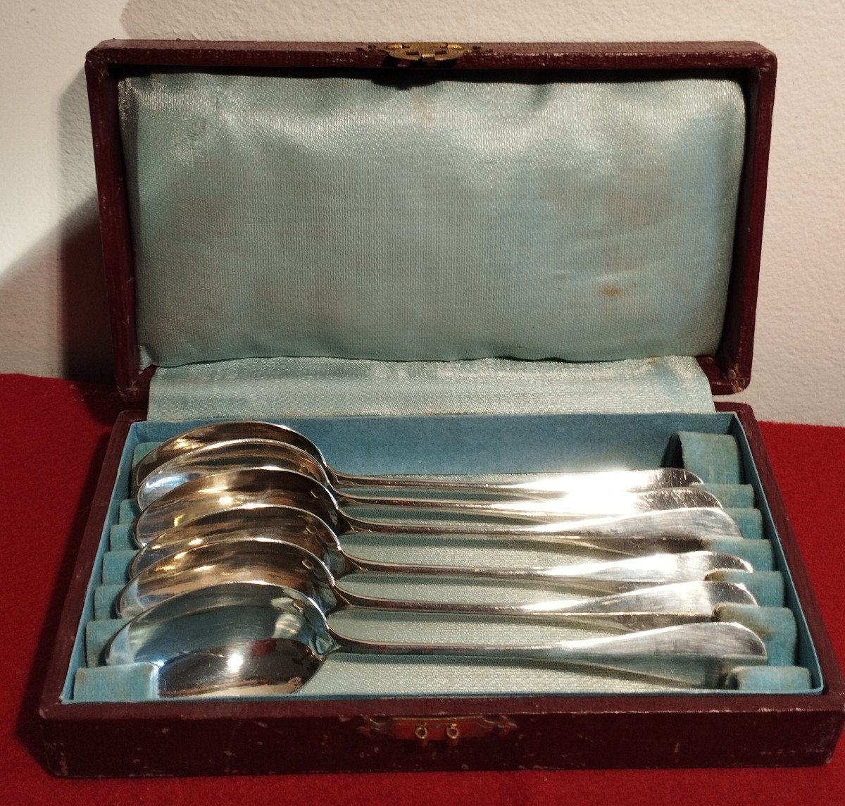 6 Small Silver Spoons Gabert Henry XIX-photo-2
