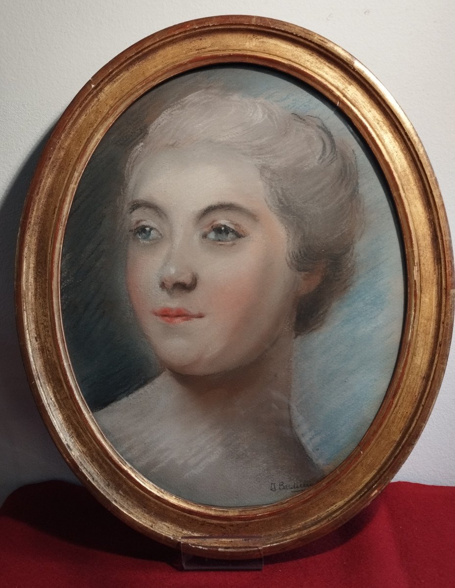 Pastel Medallion Portrait Of A Young Woman XIX-photo-2