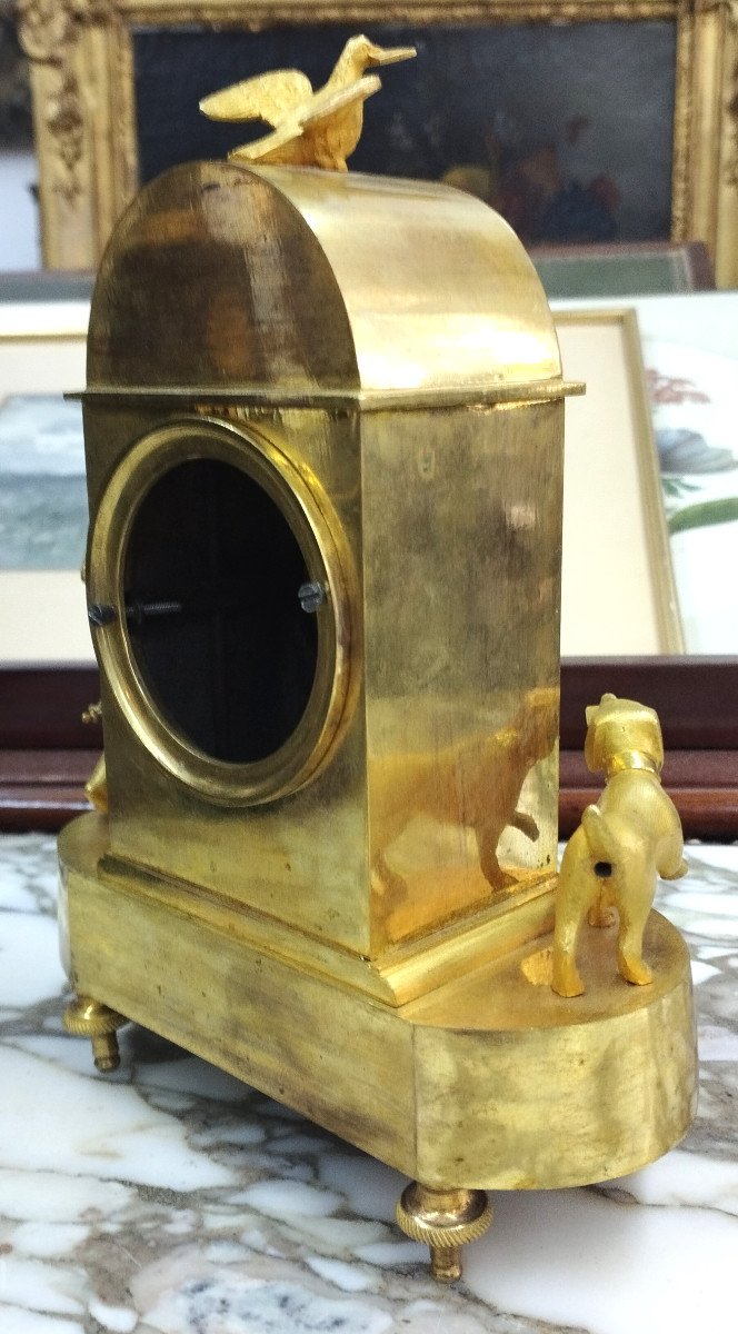 Cythère Clock "l'amour Messenger" Golden Bronze Movement J. Baillon-photo-3