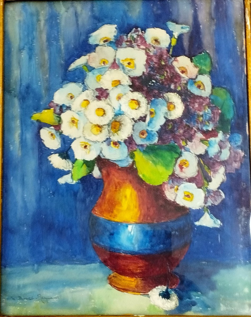 M. Beauzée - Reynaud "bouquet Of Flowers" Watercolor XX