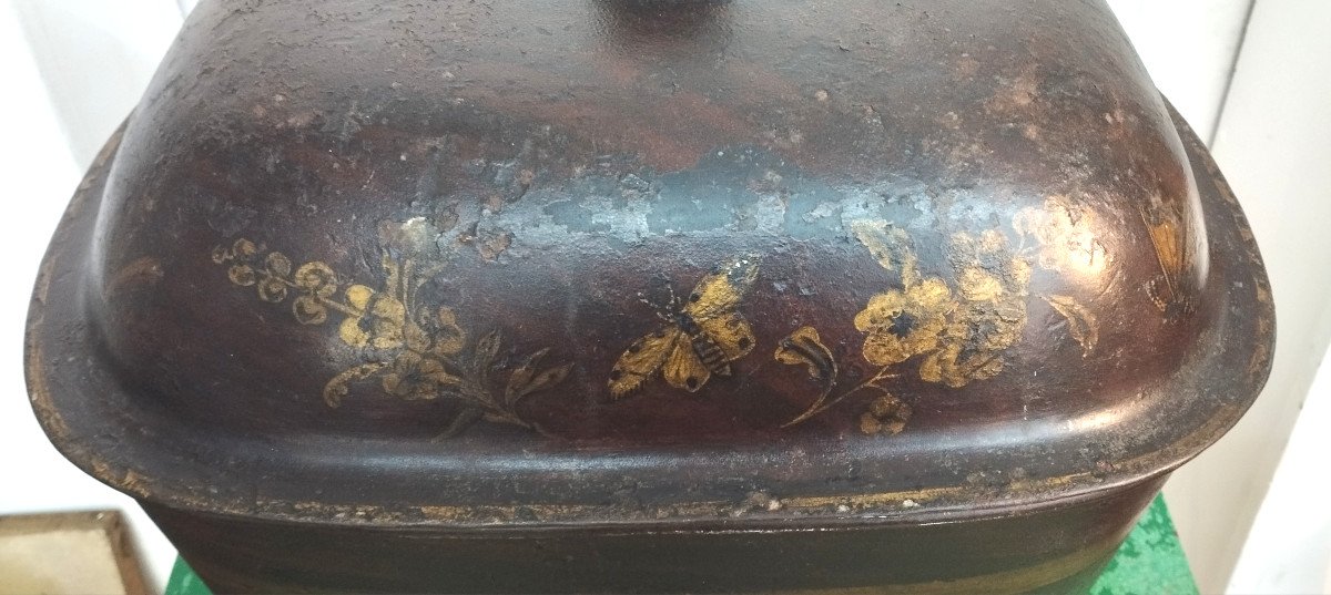 Charbonnière en tôle noire et fonte Angleterre XIX-photo-1